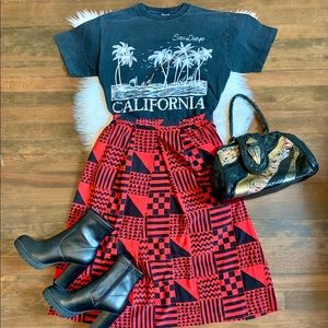 Vintage graphic skirt paired with fab T